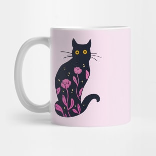 Kitty with pink flowers Mug